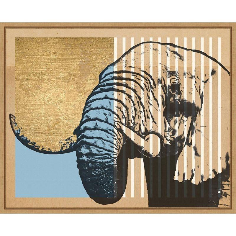 Amanti Art Tan Geometric Elephant II by Alonzo Saunders Framed Wall Art Print