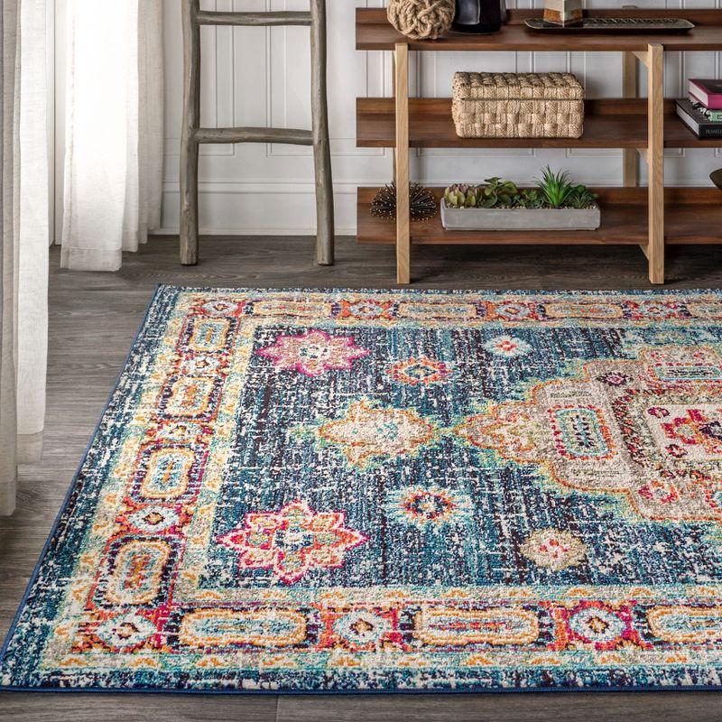 JONATHAN Y Bohemian FLAIR Boho Vintage Medallion Navy/Red 8 ft. x 10 ft. Area Rug
