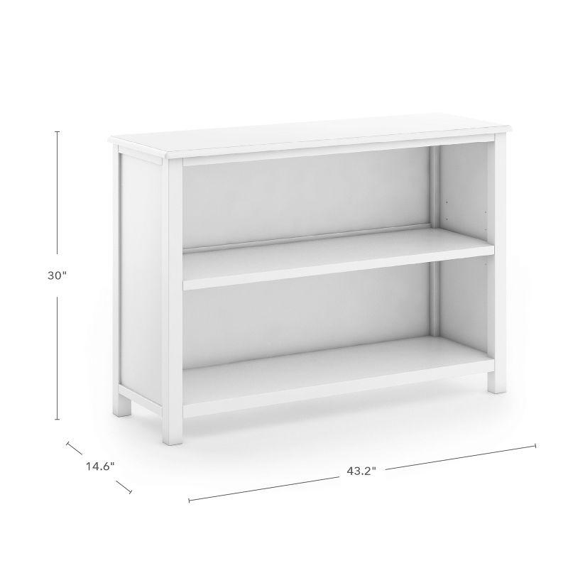 White Adjustable Kids' 2-Shelf Wooden Bookcase