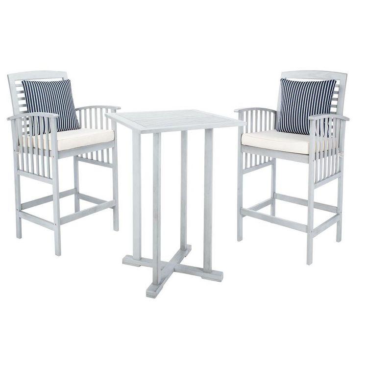 Pate 3 Piece Bar Height Patio Outdoor Bistro Set  - Safavieh