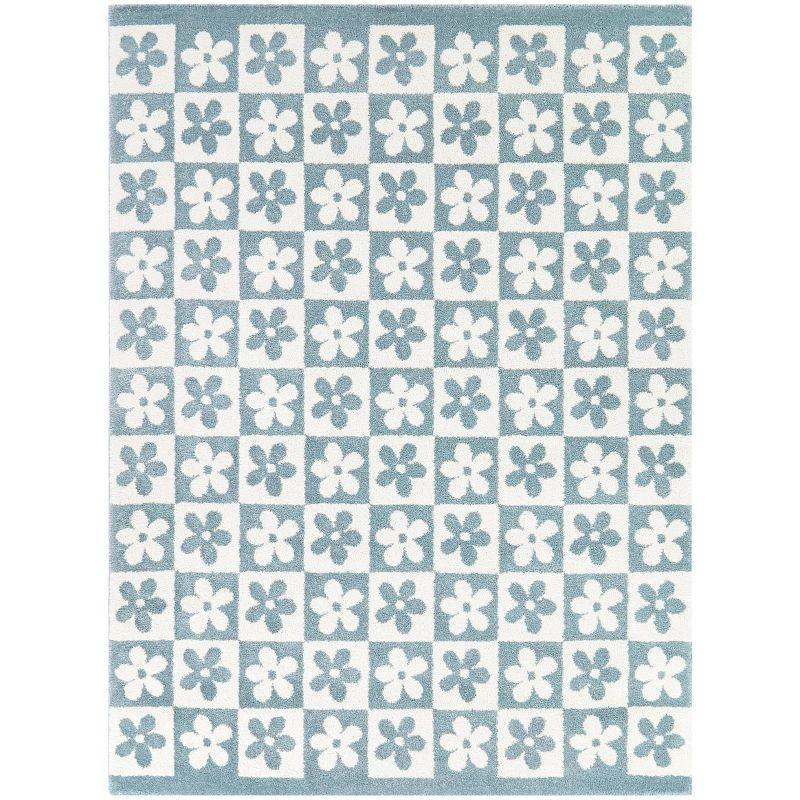 Balta Rugs 5'3"x7' Kids' Ambrose Modern Floral Light Blue
