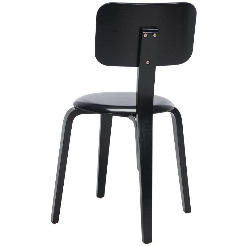 Elegant Black Bentwood Low-Back Stackable Dining Chair, Set of 2