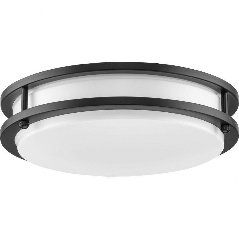 Abide Matte Black Glass and Nickel LED Flush Mount Light