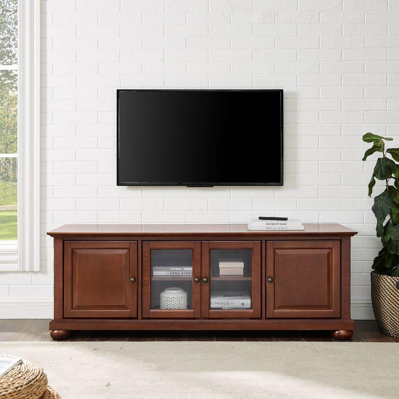 Alexandria TV Stand for TVs up to 60" Mahogany - Crosley: Sleek Design, Media Storage, Cord Management