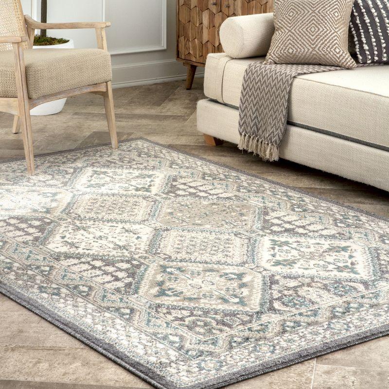 Nuloom 9x12 Becca  Tiled Indoor Area Rug, Charcoal, Faded Transitional Design, Stain Resistant, BedroomLiving Room, Kitchen,