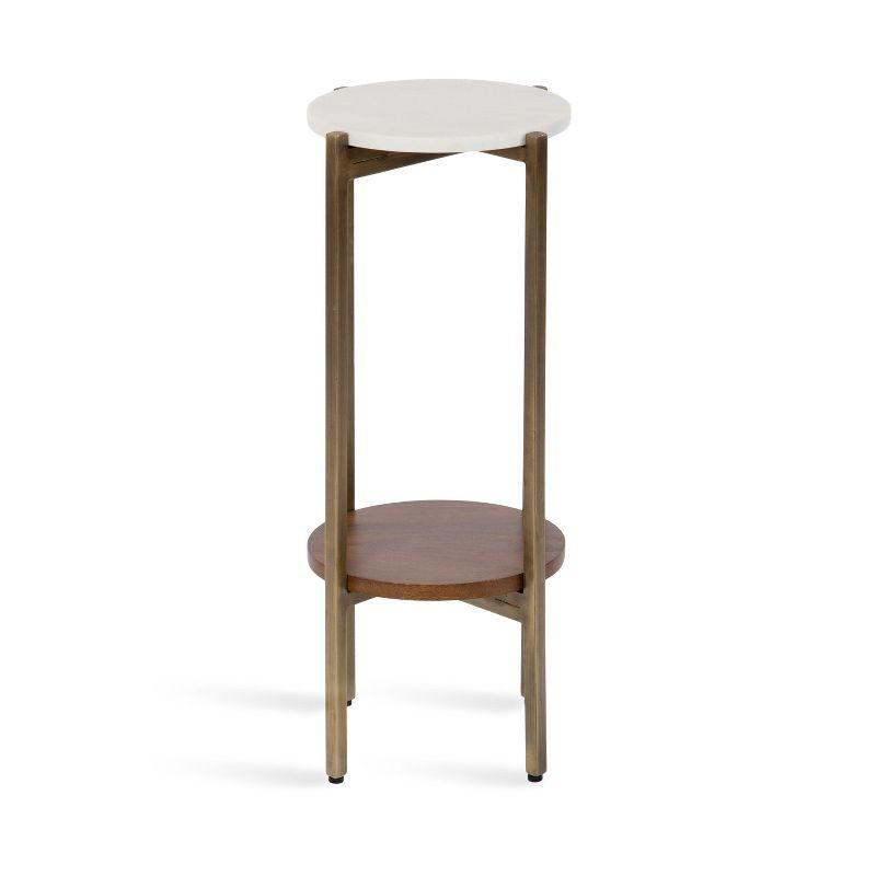 Kate and Laurel Moxley  Metal Tea Table, 11x11x25, Walnut Brown