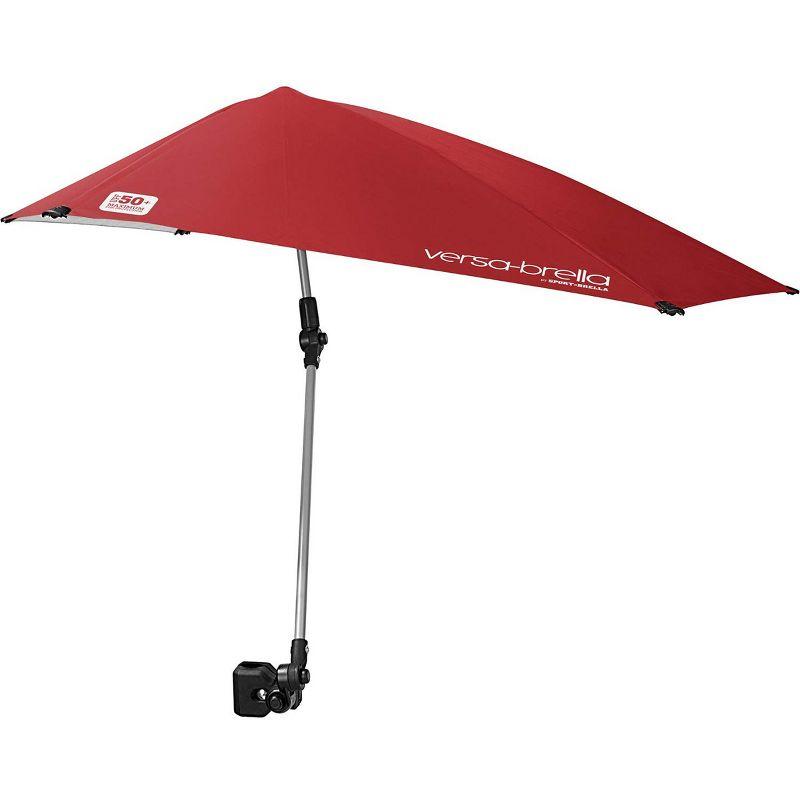 Firebrick Red Adjustable Beach Umbrella with Universal Clip