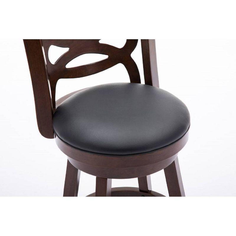 Seina Wood Swivel Barstool Cappuccino - Boraam: 360-Degree Swivel, Faux Leather Upholstery, 43.5" Height