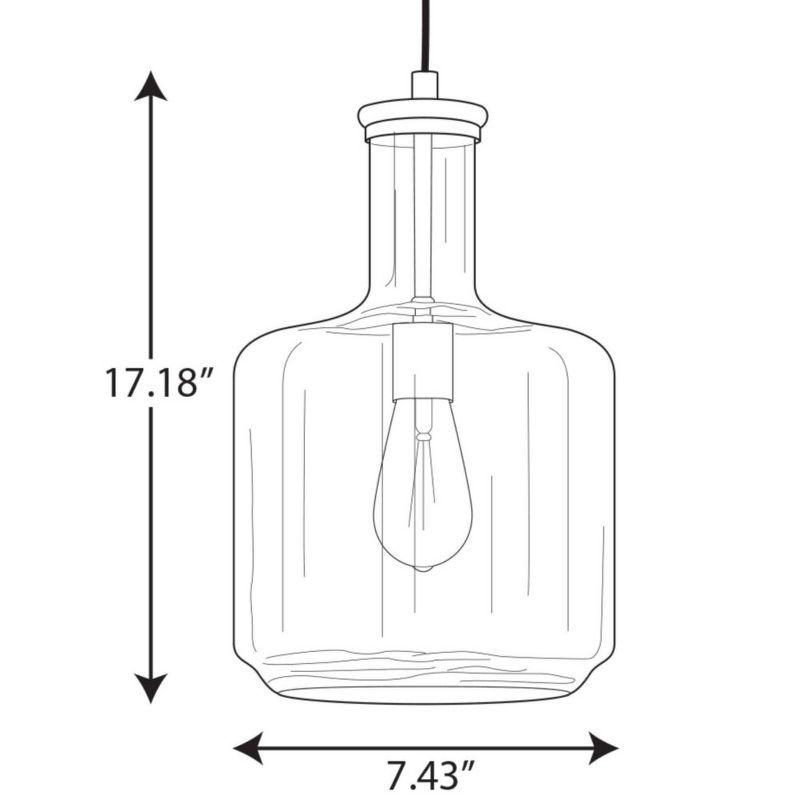 Progress Lighting, Latrobe, 1-Light Pendant, Brushed Nickel, Clear Glass Shade