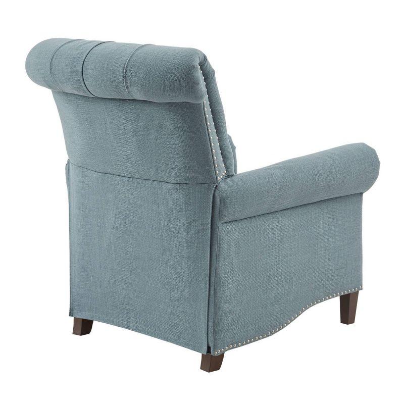 Zak Recliner Blue: Madison Park, Polyester & Linen Upholstery, Wood Frame, Foam Fill, Spot Clean