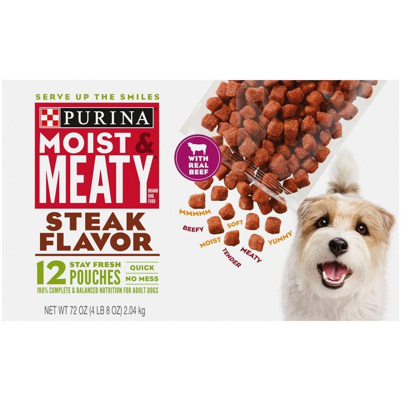 Moist & Meaty Beef Steak Flavor Dry Dog Food - 12ct