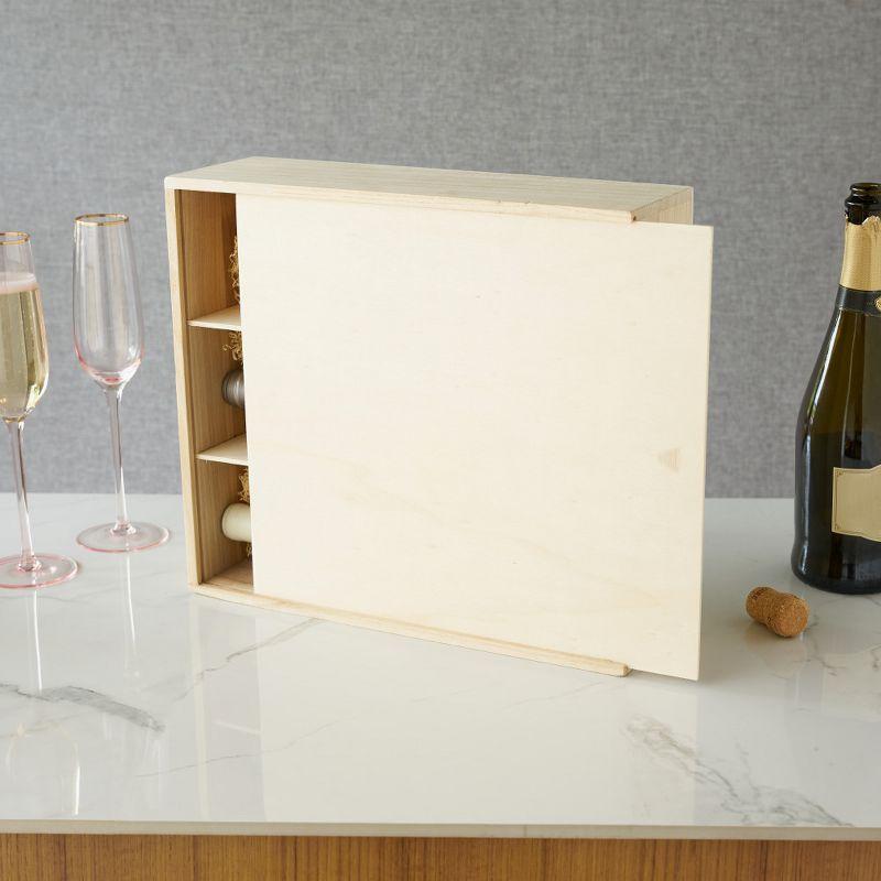 Twine 3-Bottle Wood Wine Box