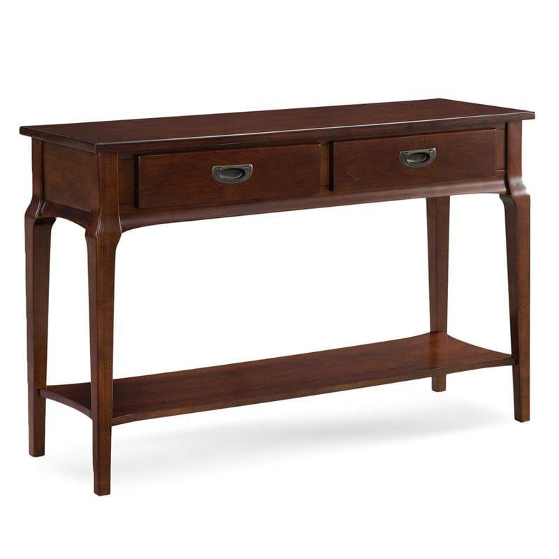 Heartwood Cherry Flared Skirt Two-Drawer Wood Sofa Table