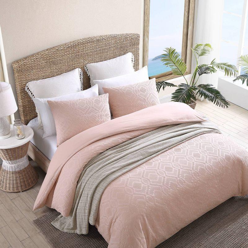 Tommy Bahama 3pc Textured Waffle 100% Cotton Comforter & Sham Set