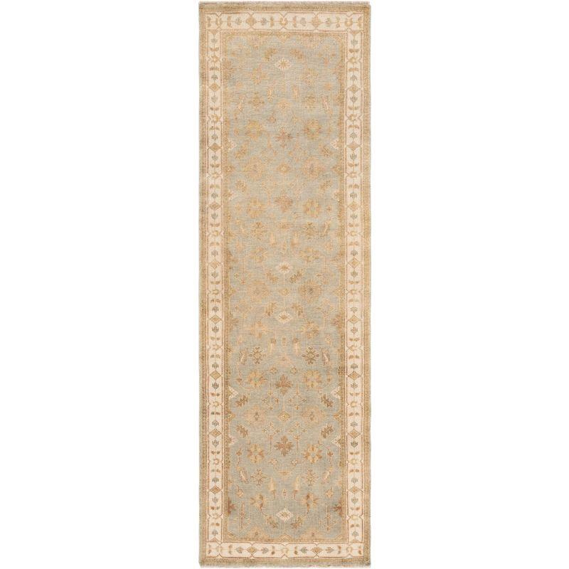 Oushak OSH141 Hand Knotted Runner Rug - Soft Green/Ivory - 3'x10' - Safavieh.