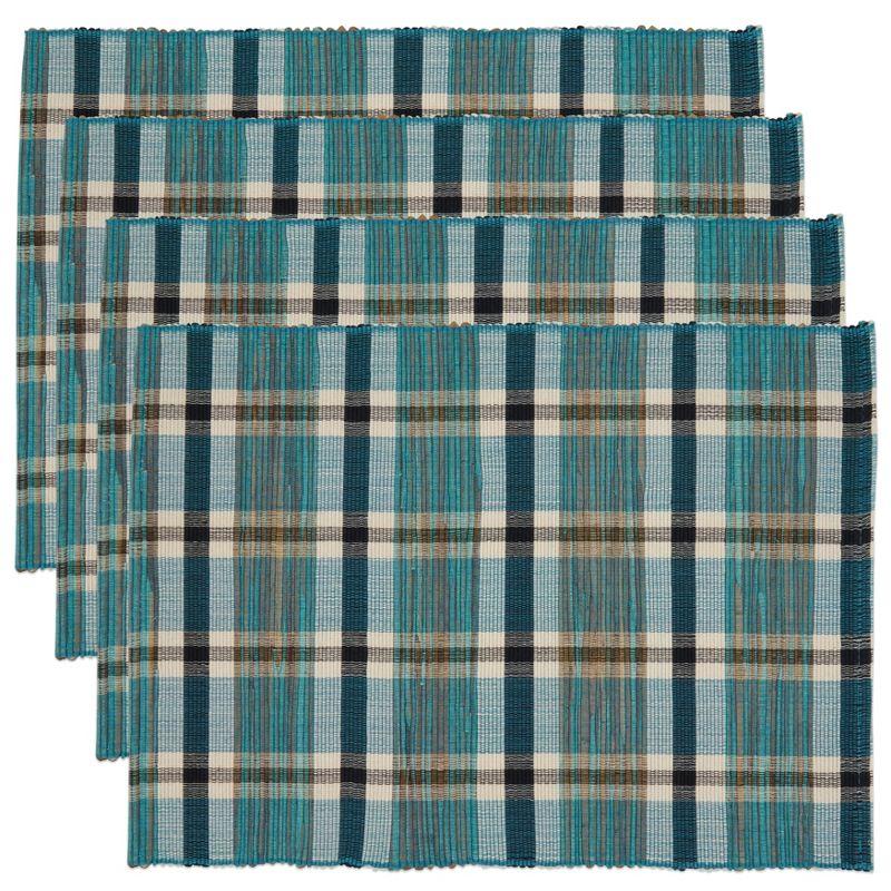 Saro Lifestyle Plaid Woven Water Hyacinth Placemat (Set of 4)