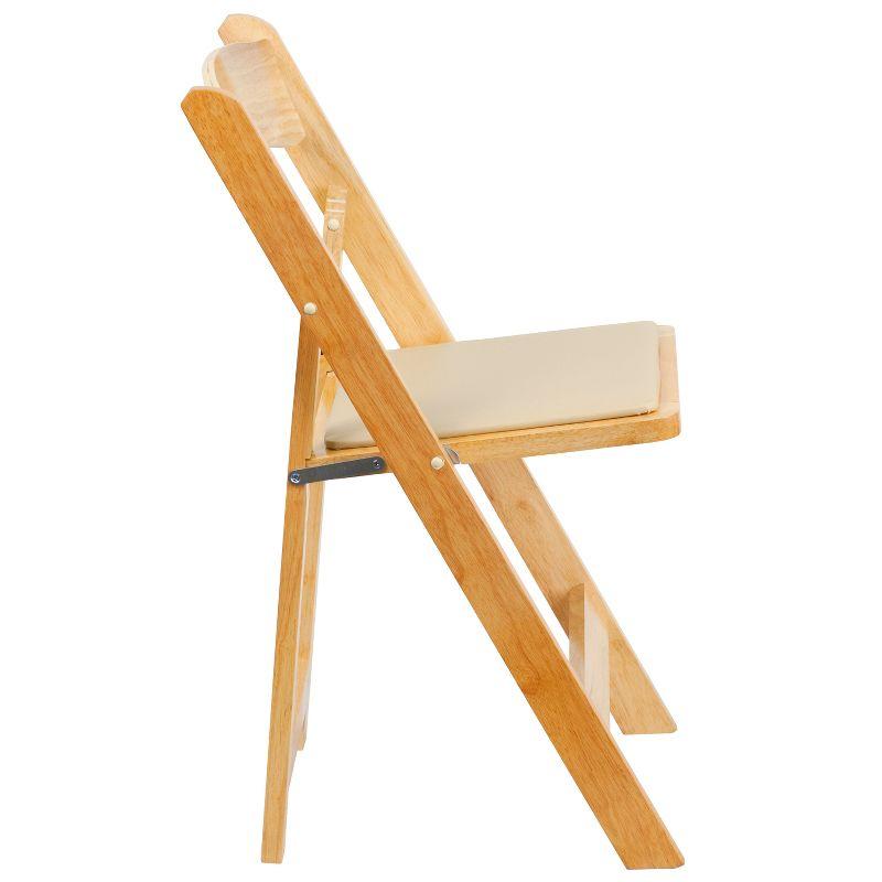 Elegant Beechwood Folding Chair with Detachable Vinyl Seat