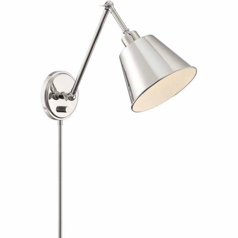 Crystorama Lighting Mitchell 1 - Light Swing Arm Lamp in  Polished Nickel