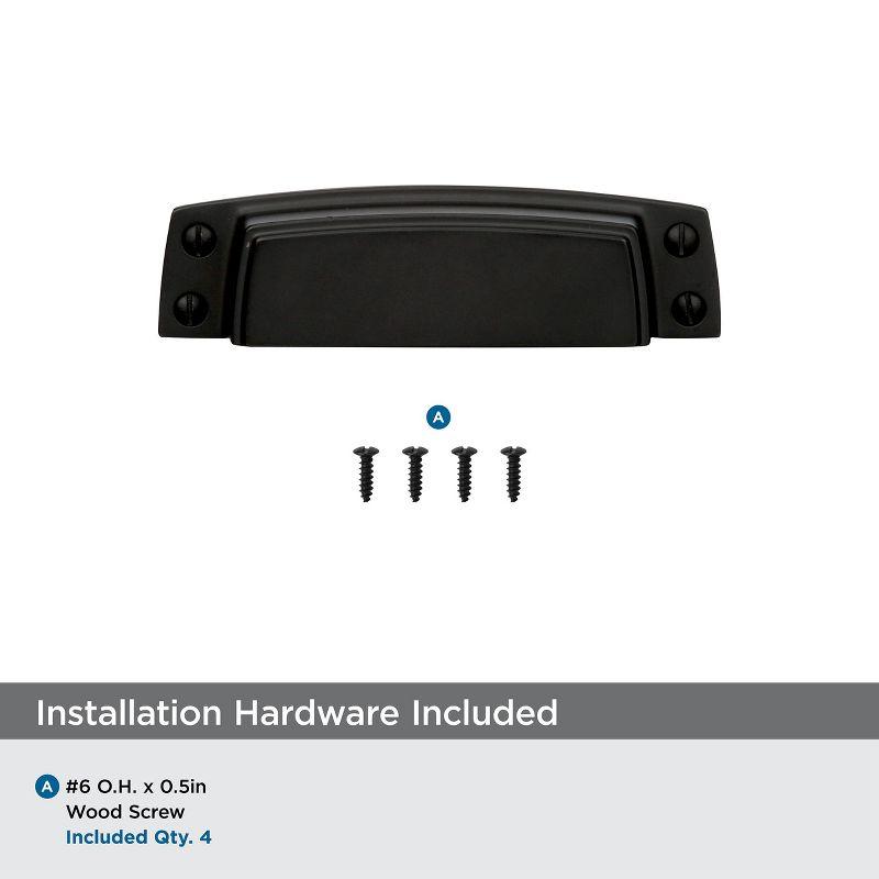 Amerock Highland Ridge 3-1/2 inch (89mm) Center-to-Center Black Bronze Cabinet Cup Pull