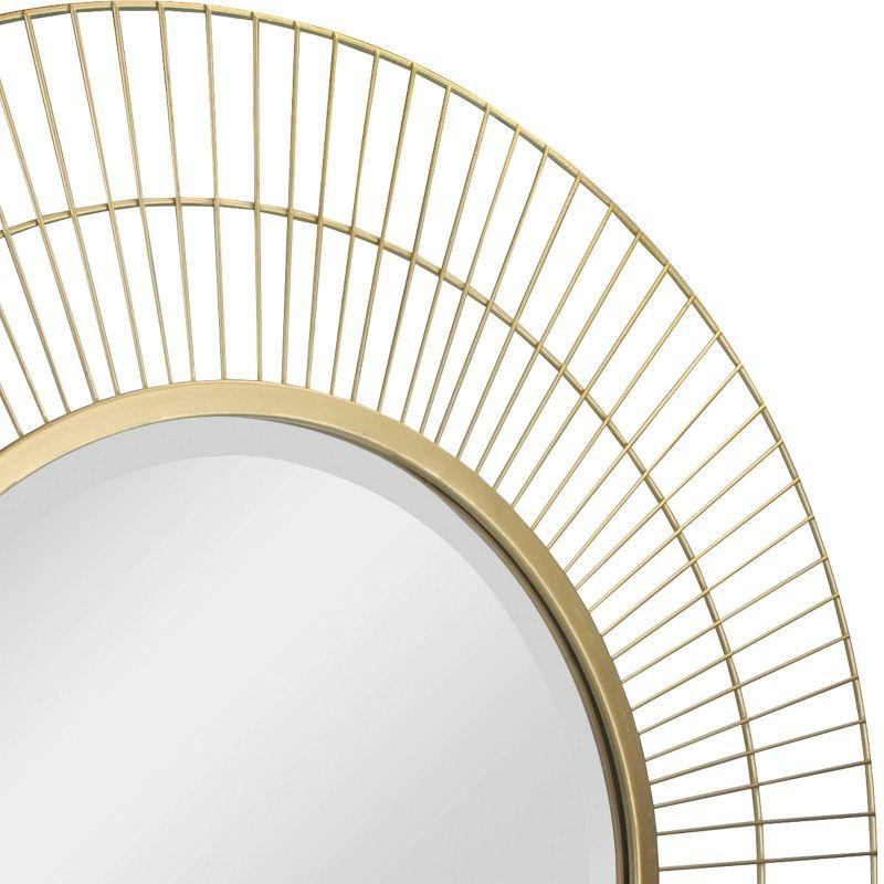 Two Loop Radial Wire Mirror Gold - Stonebriar Collection