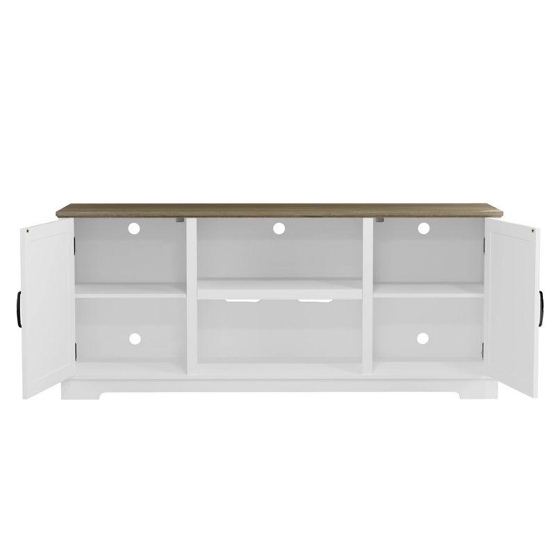 70" Classic Style TV Stand for TVs up to 78" White - Festivo: Farmhouse Design, Cable Management, Adjustable Storage