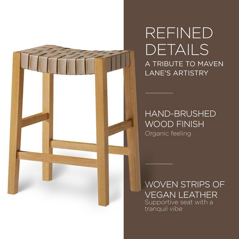 Maven Lane Maven Lane Emerson Kitchen Stool with Vegan Leather Upholstery