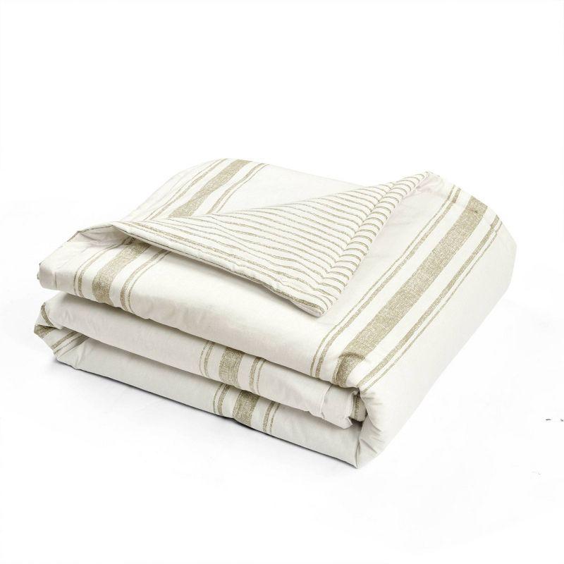 50"x60" Farmhouse Striped Throw Blanket Neutral - Lush Décor