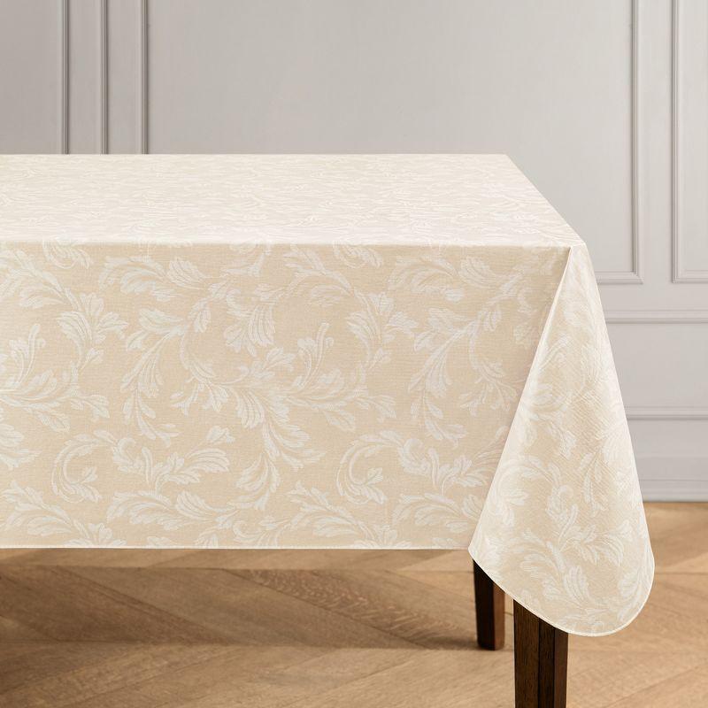 House of Hampton® Camile Floral Scroll Damask Pattern Vinyl Indoor/Outdoor Tablecloth