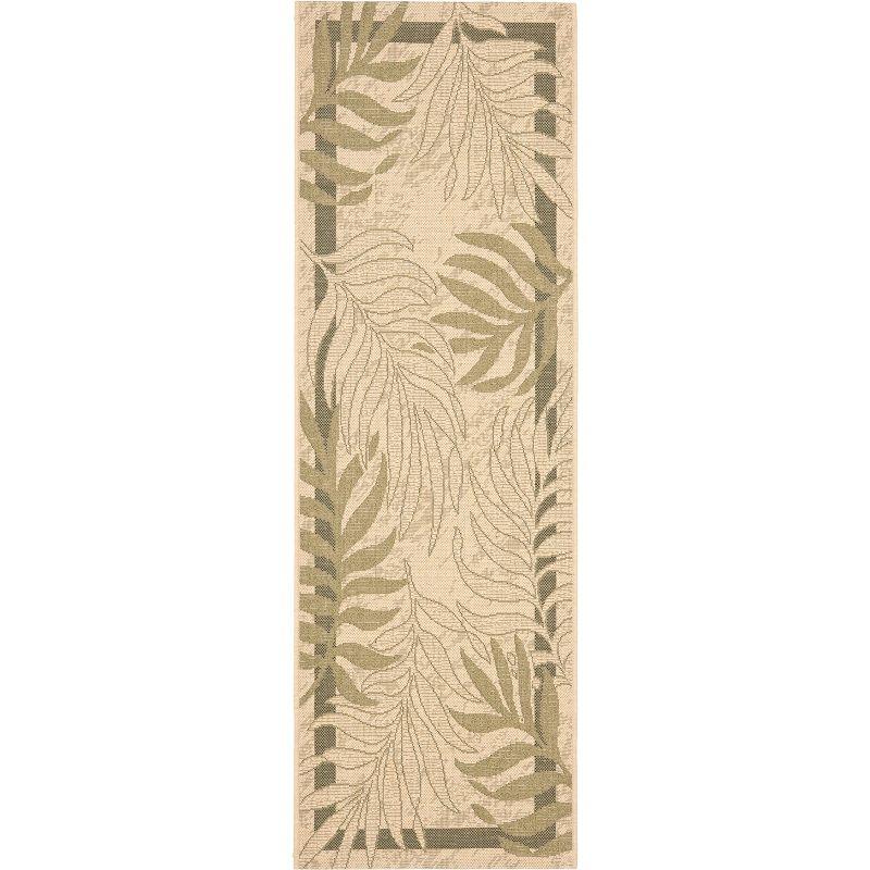 Courtyard CY7836 Power Loomed Indoor/Outdoor Runner Rug - Cream/Green - 2'3"x6'7" - Safavieh.