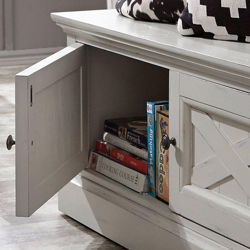 Seaside Lodge Hall Tree White - Home Styles: Mudroom Storage with Bench & Coat Hooks