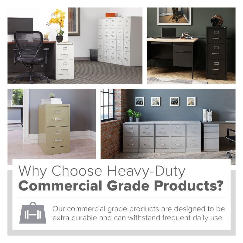 Hirsh Vertical File Cabinet 4 Drawer 22" - Black: Steel Office Filing, GreenGuard & ANSI/BIFMA Certified, No Assembly Required