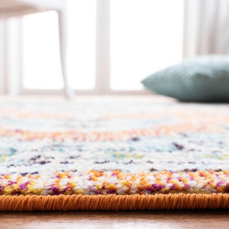 Madison MAD473 Power Loomed Indoor Area Rug - Orange/Teal - 5'3"x7'6" - Safavieh