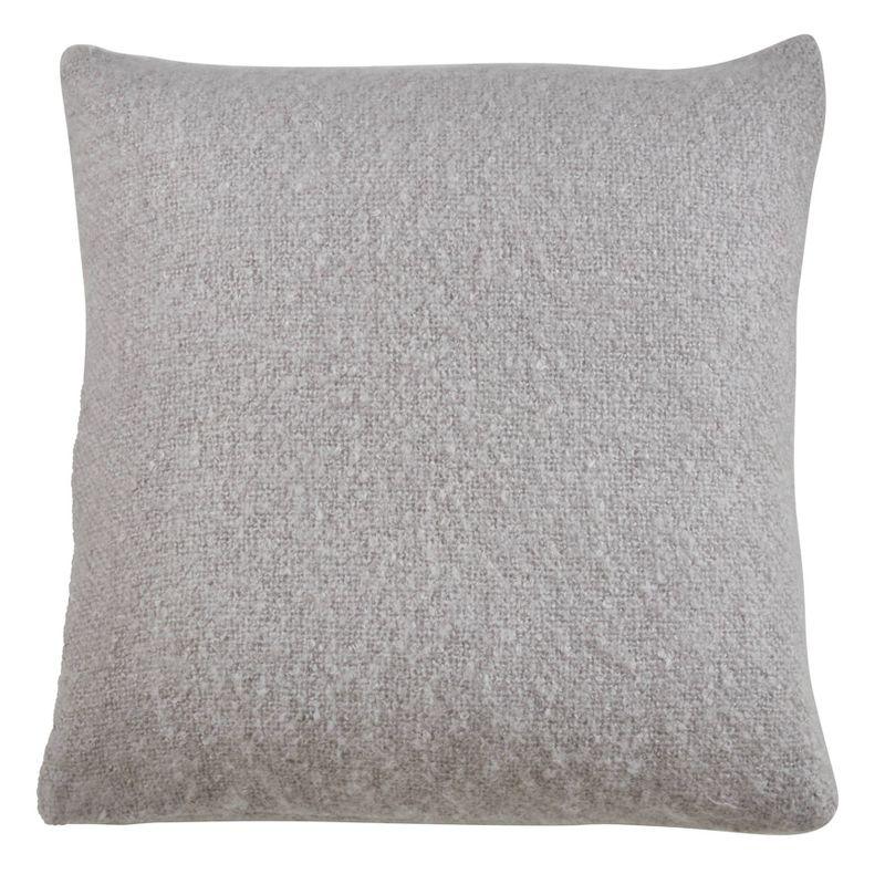 22"x22" Oversize Faux Mohair Poly Filled Square Throw Pillow Gray - Saro Lifestyle