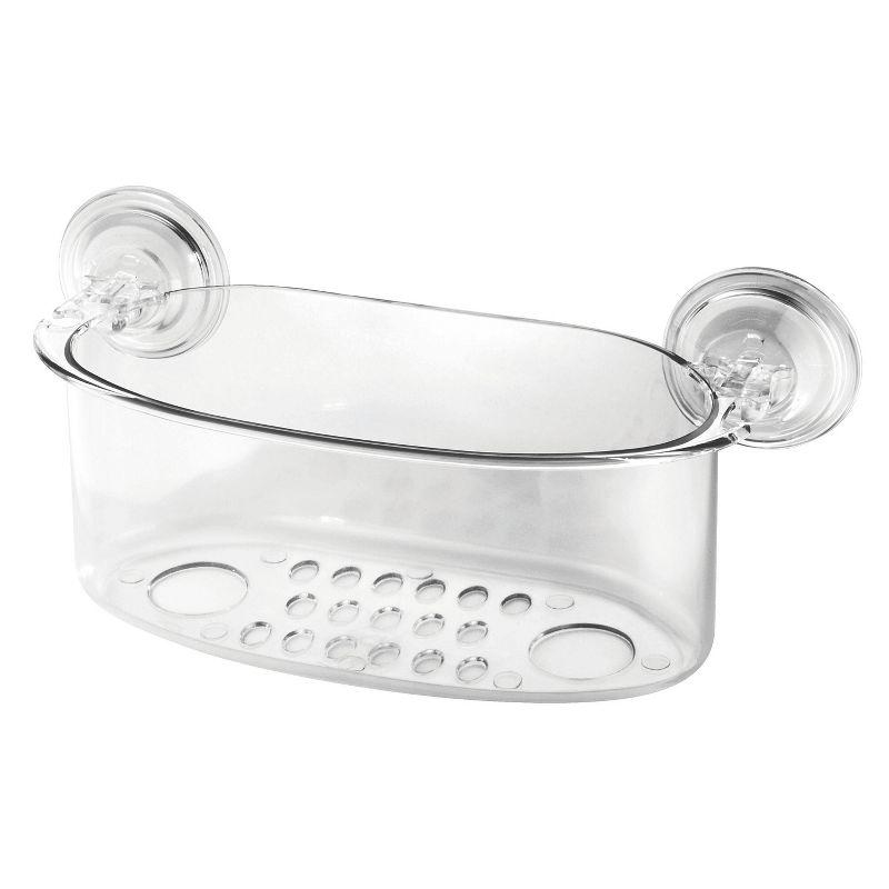 Clear Plastic Suction Wall Storage Basket with Drain Holes