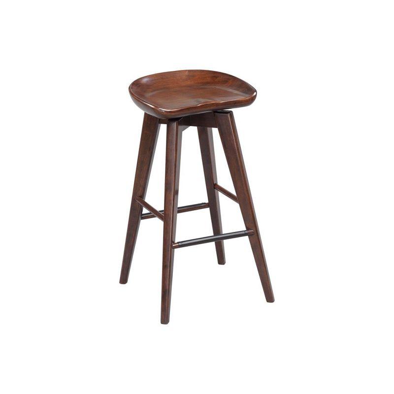 Bali 31" Barstools Hardwood/Espresso - Boraam: Fixed Height, Backless, 300 lbs Capacity