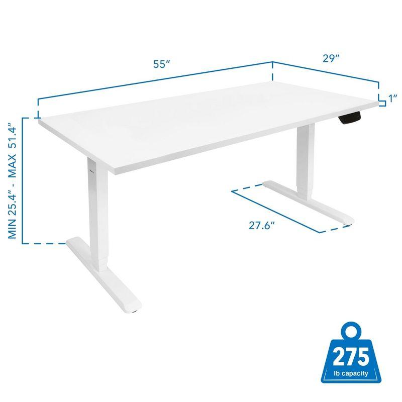 Mount-It! Height Adjustable Hand Crank Sit-Stand Desk Frame w/ Extra-Wide Tabletop | Multiple Colors