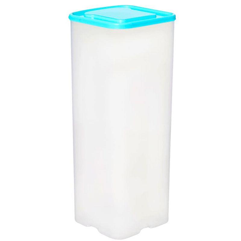 Clear Plastic Airtight Bread Storage Container with Blue Lid