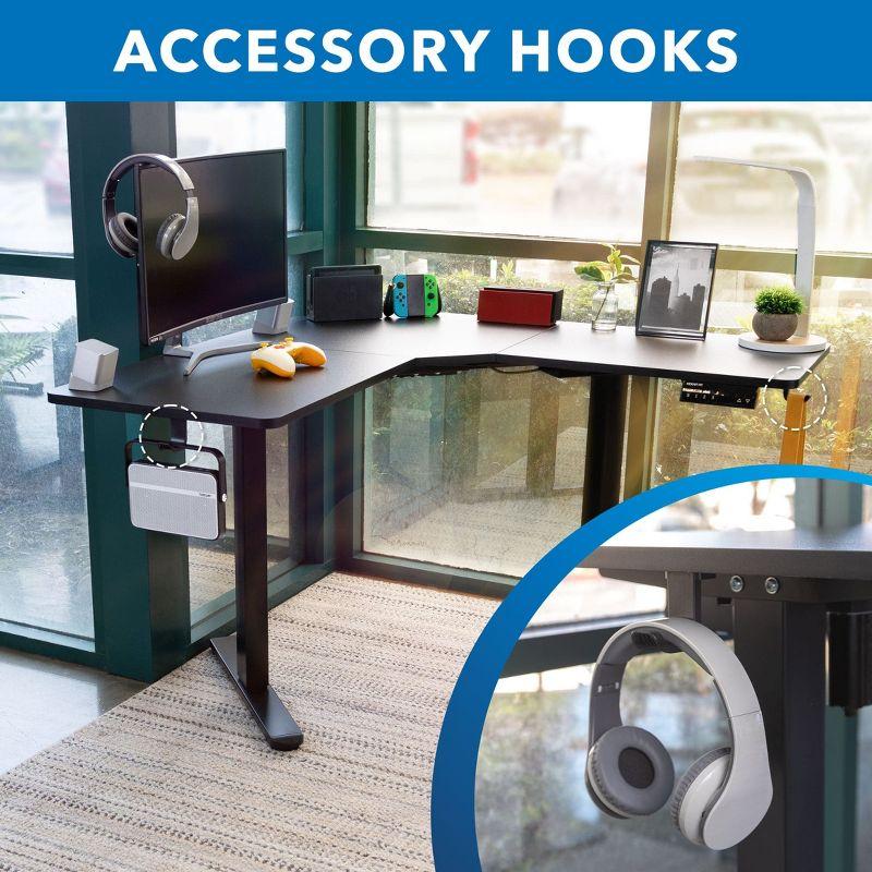 Mount-It! Electric Height Adjustable Desk for Corners, Automatic Standing Desk with Smooth Ergonomic Height Adjustment from 28.3" to 47.2"