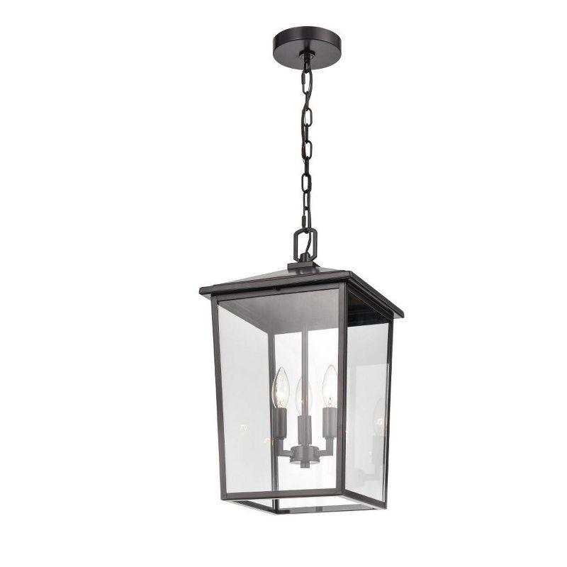 Fetterton Elegance 19.75" Bronze Outdoor Hanging Lantern with Clear Glass