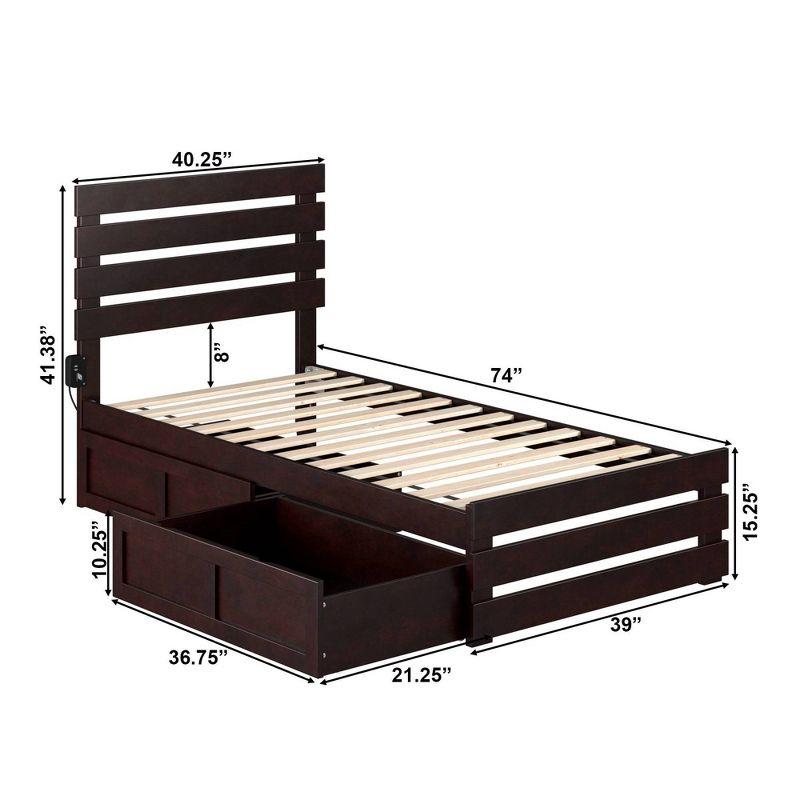 Aaliyah-Skye Solid Wood Slat Storage Bed