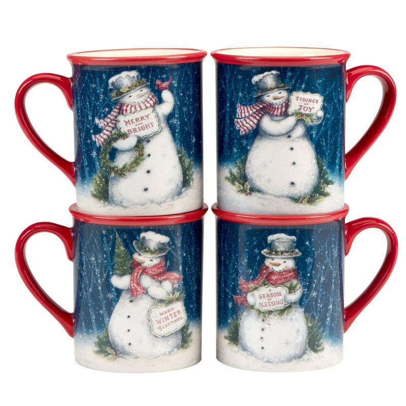 Snowman Greetings Set of 4 Mug 16 oz. asst.