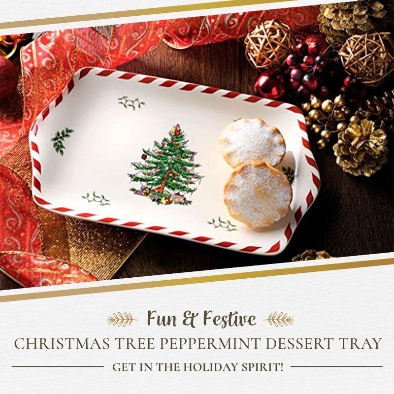 Spode Christmas Tree Peppermint Dessert Tray