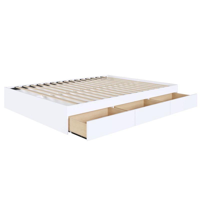 3 Drawer Storage Platform Bed White - Nexera