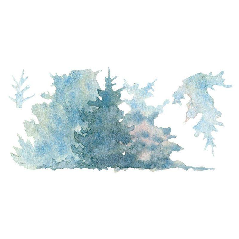 Watercolor Pine Tree Peel and Stick Giant Wall Decal Set