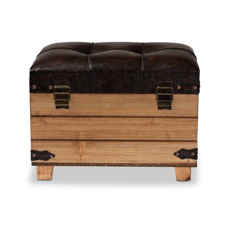 Skyline Decor Edmund Faux Leather Ottoman