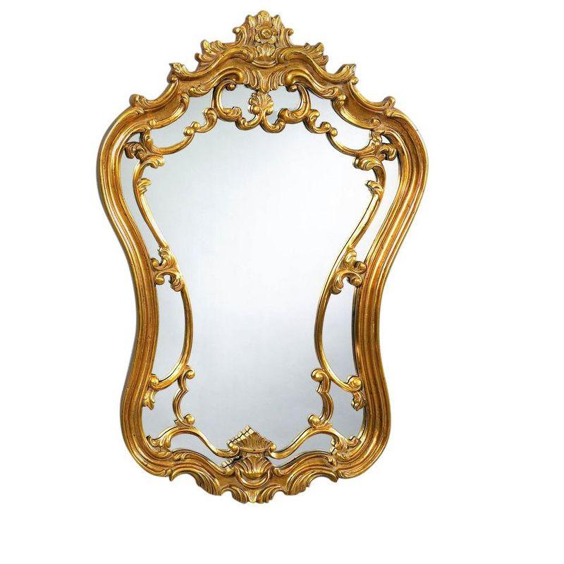 Hermosa Transitional Gold Leaf Curved Wall Mirror 24x35