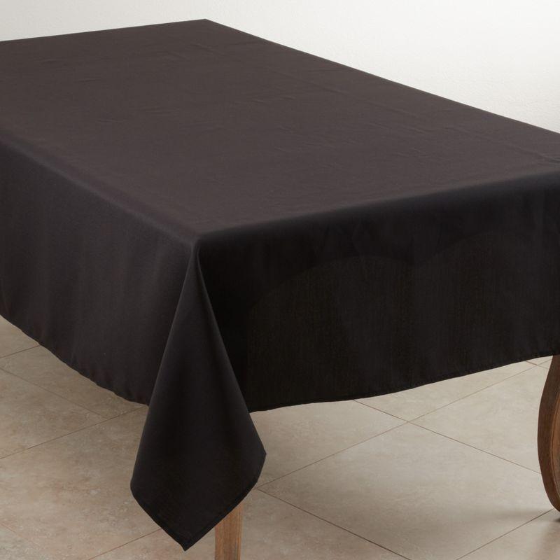 Saro Lifestyle Solid Color Everyday Tablecloth, Black, 65" x 104"