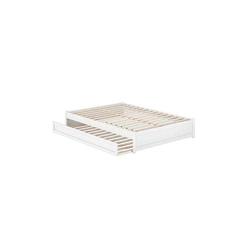 AFI Furnishings AFI Barcelona Full Solid Wood Panel Platform Bed with Twin Trundle in White