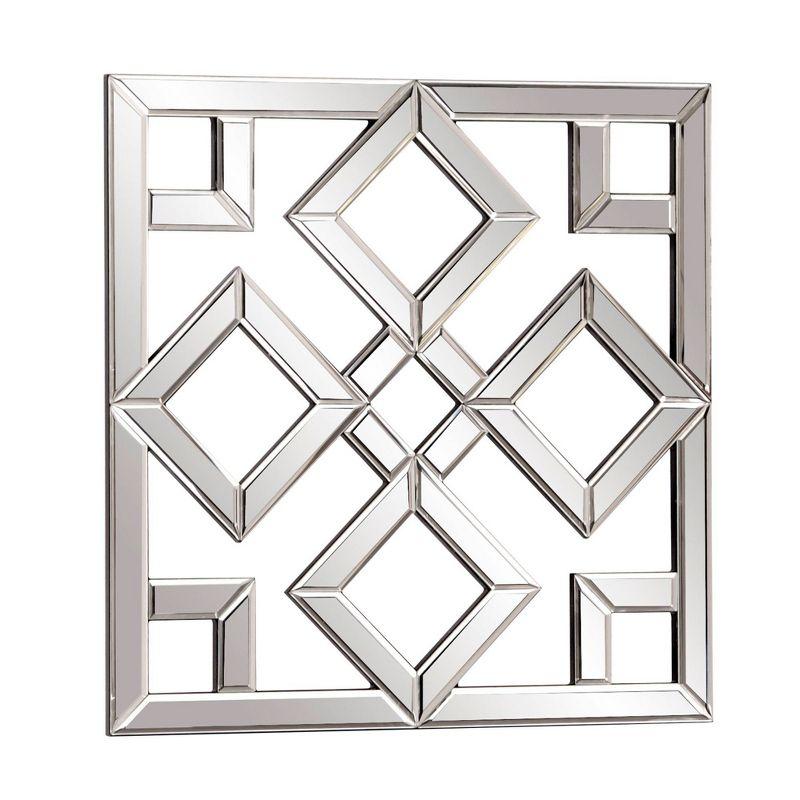 Howard Elliott 20"x20" Moira Decorative Accent Lattice Square Wall Mirror: Modern Style, Wood Frame, No Assembly Required