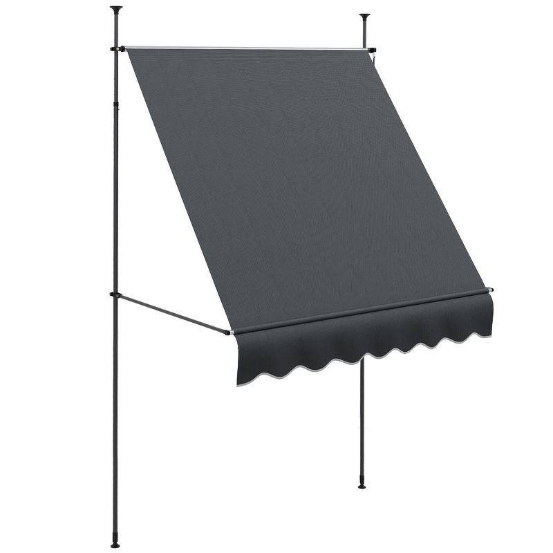 Outsunny D Polyester Cover Retractable Patio Awning
